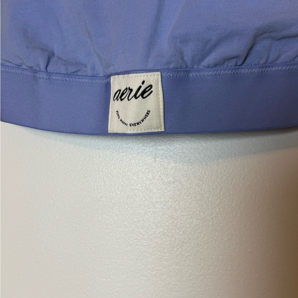 Aerie Lavender Sports Bra Strappy Back Light Support Bralette S - Picture 3 of 4